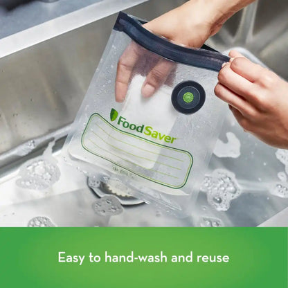 FoodSaver Reusable Quart Vacuum Zipper Bags, for Use with FoodSaver Handheld Vacuum Sealers, 10 Count