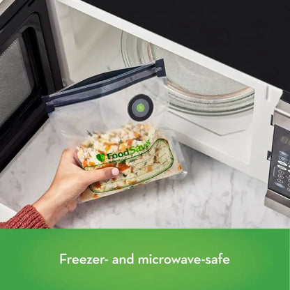 FoodSaver Reusable Quart Vacuum Zipper Bags, for Use with FoodSaver Handheld Vacuum Sealers, 10 Count
